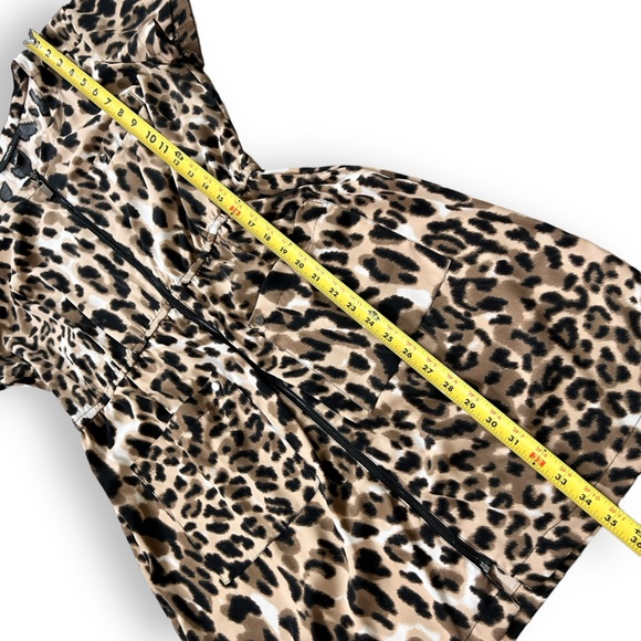 ALFANI Cheetah Animal Print Dress Zip Front Elastic Waist Pockets - Picture 10 of 10